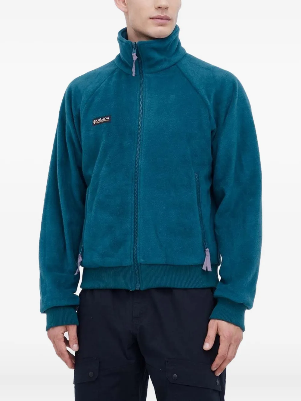 Columbia colour-blocked zip-up jacket Blauw