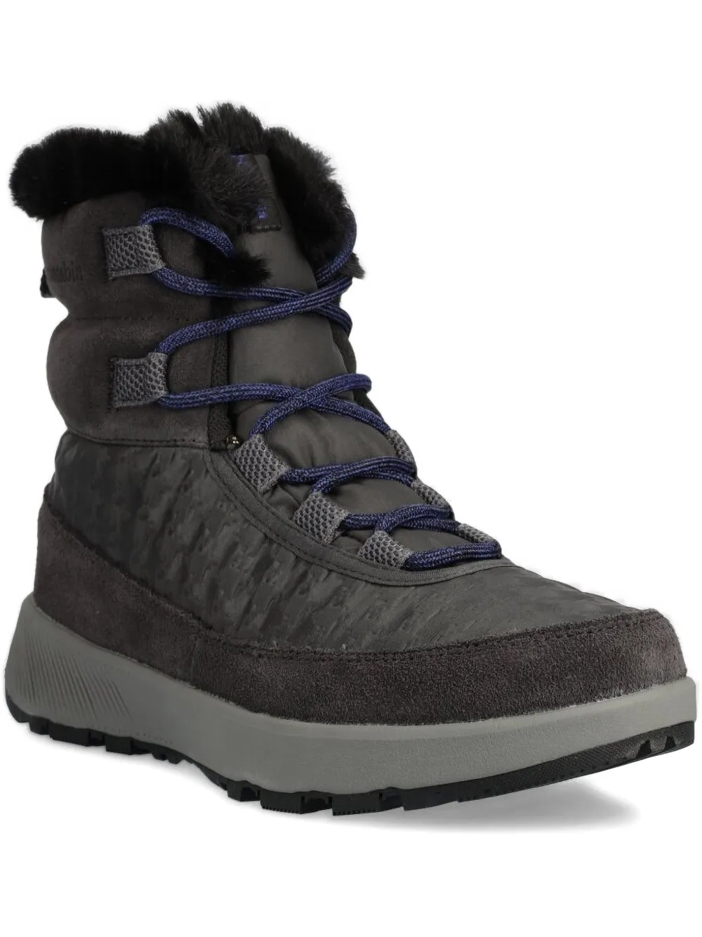 Columbia trimmed lace-up ankle boots Grey