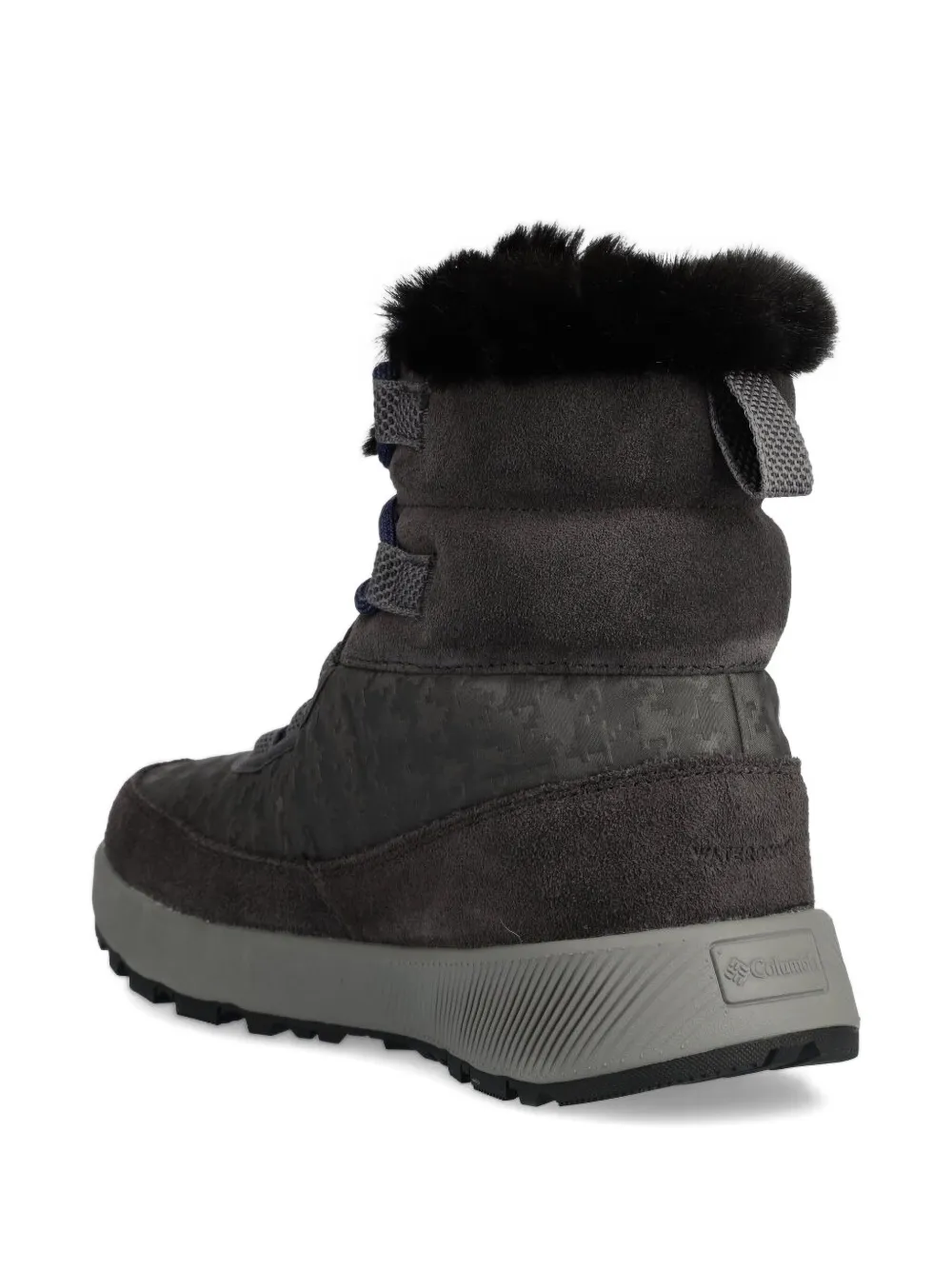 Columbia Trimmed Lace-up Ankle Boots In Gray