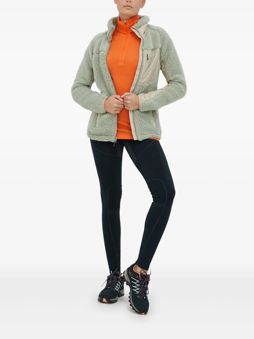 Columbia borg-panelled fleece jacket | Green | Image 1