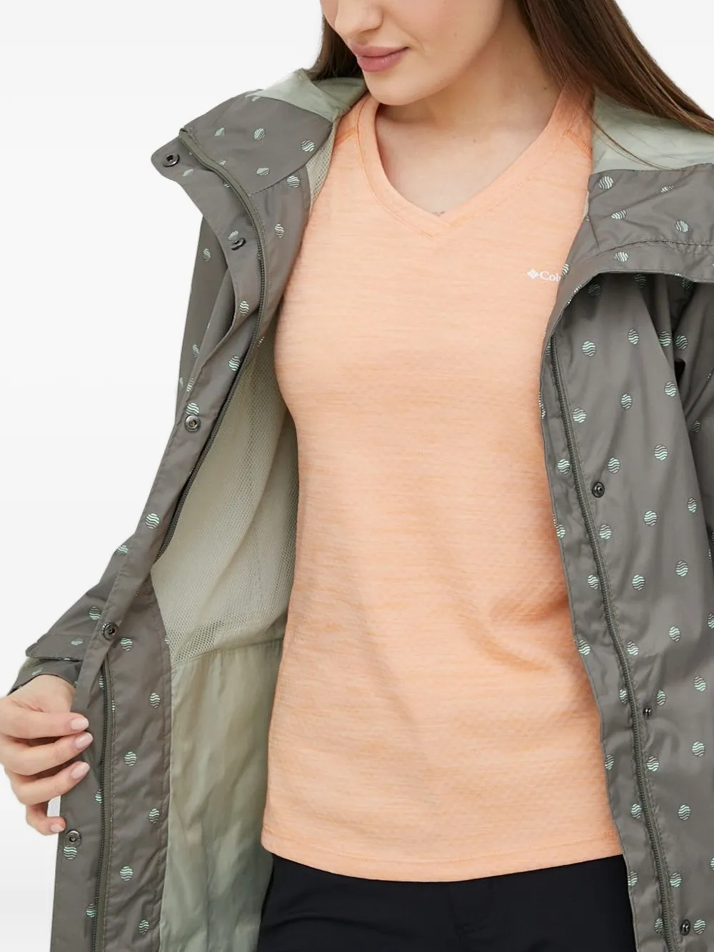 Columbia Polka-dot Pattern Jacket In Gray
