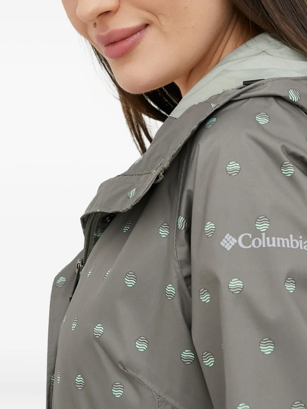 Columbia Polka-dot Pattern Jacket In Gray