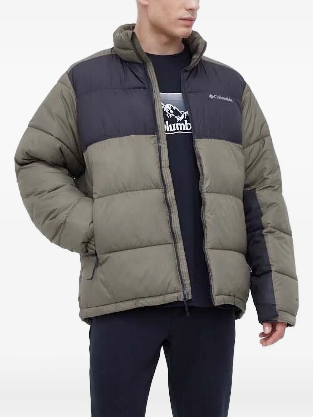 Columbia colour-blocked puffer jacket Groen