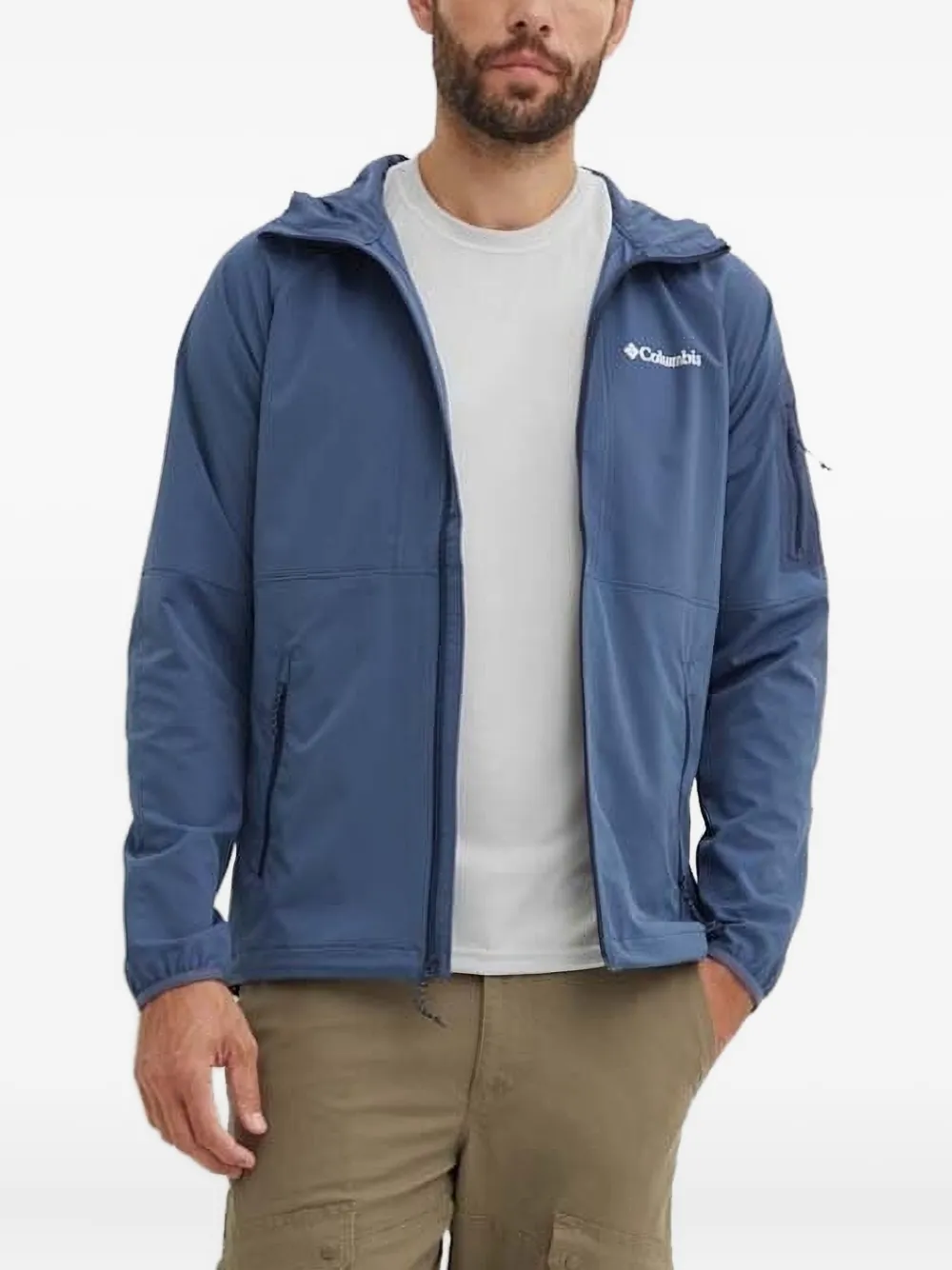 Columbia hooded zip-front lightweight jacket Blauw