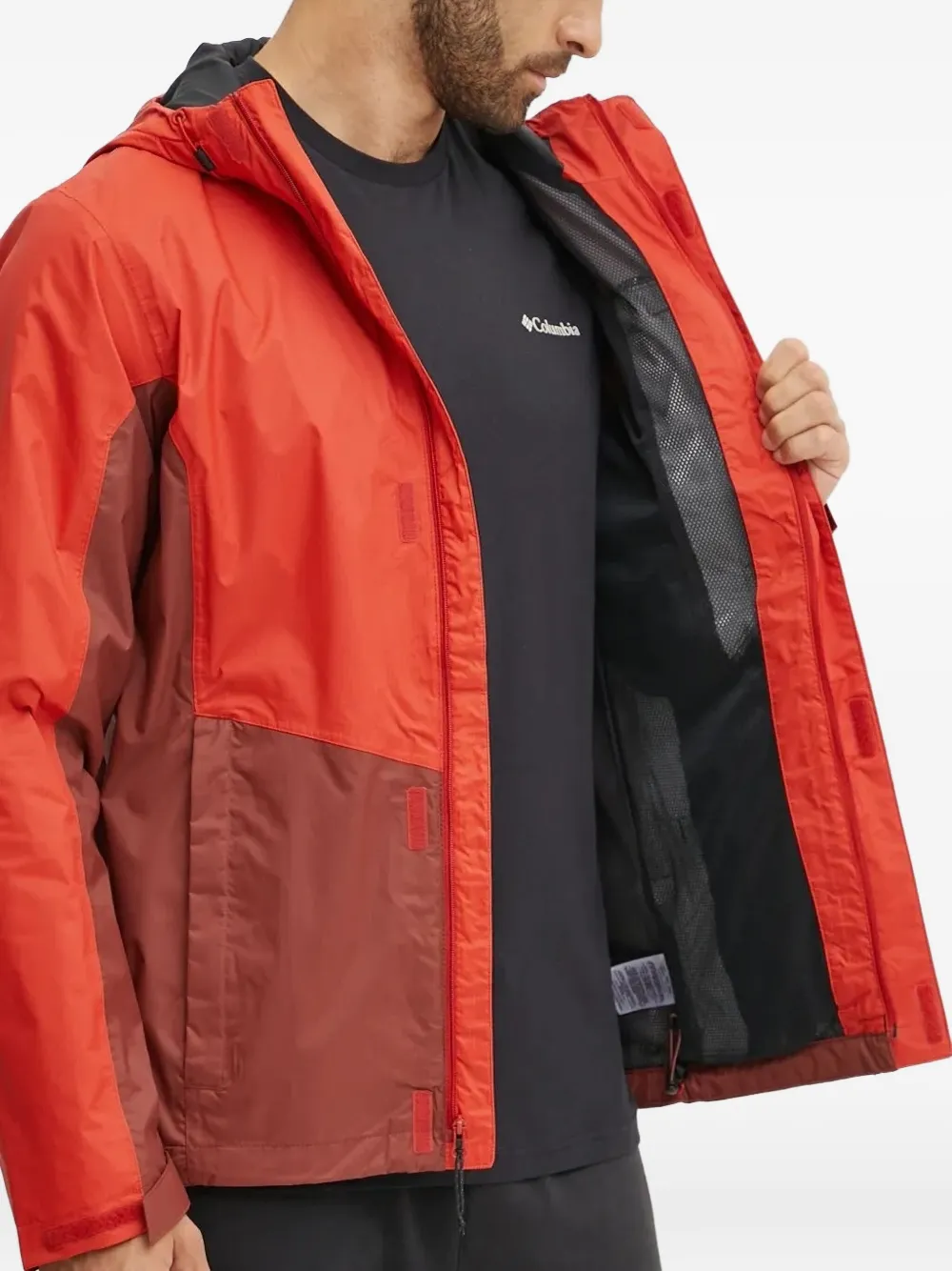 Columbia two-tone hooded lightweight jacket Rood