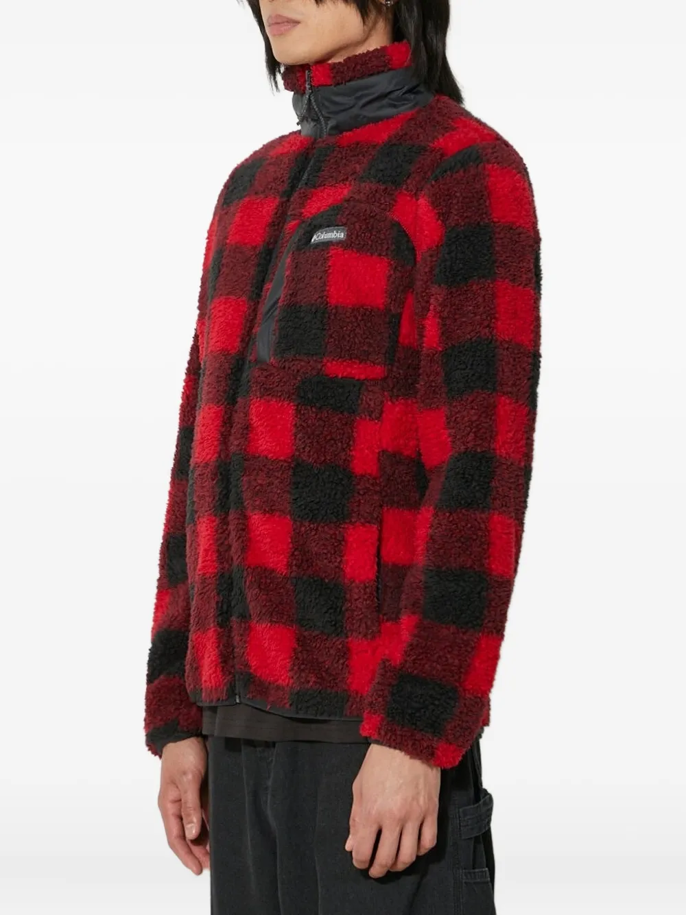 Columbia buffalo-check pattern fleece jacket - レッド Columbia buffalo-check pattern fleece jacket - レッド