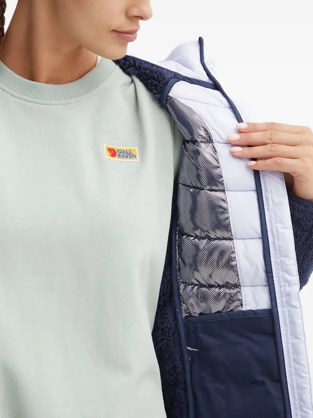 Columbia Gewatteerd jack met fleece vlakken Blauw