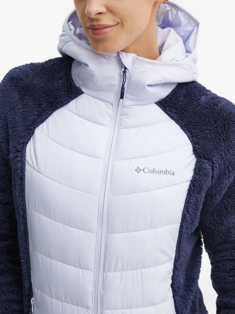 Columbia Gewatteerd jack met fleece vlakken Blauw