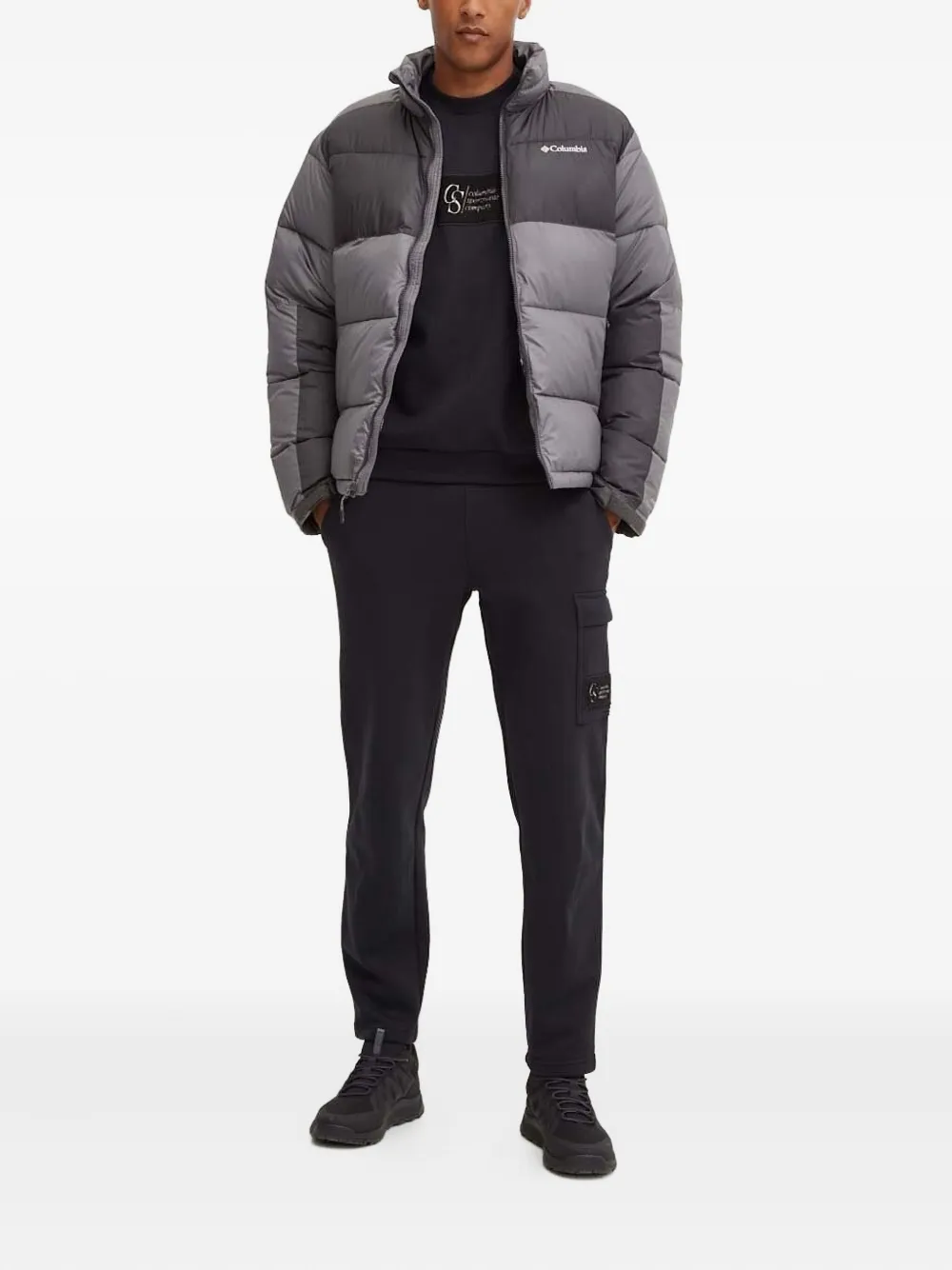 Columbia Puffect™ colour-block puffer jacket Grijs