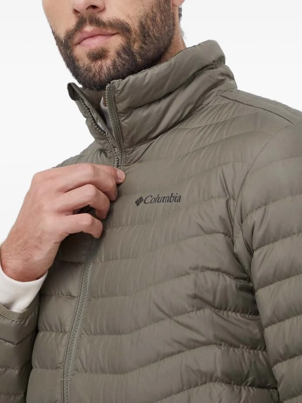 Columbia Gewatteerd jack met logo Groen