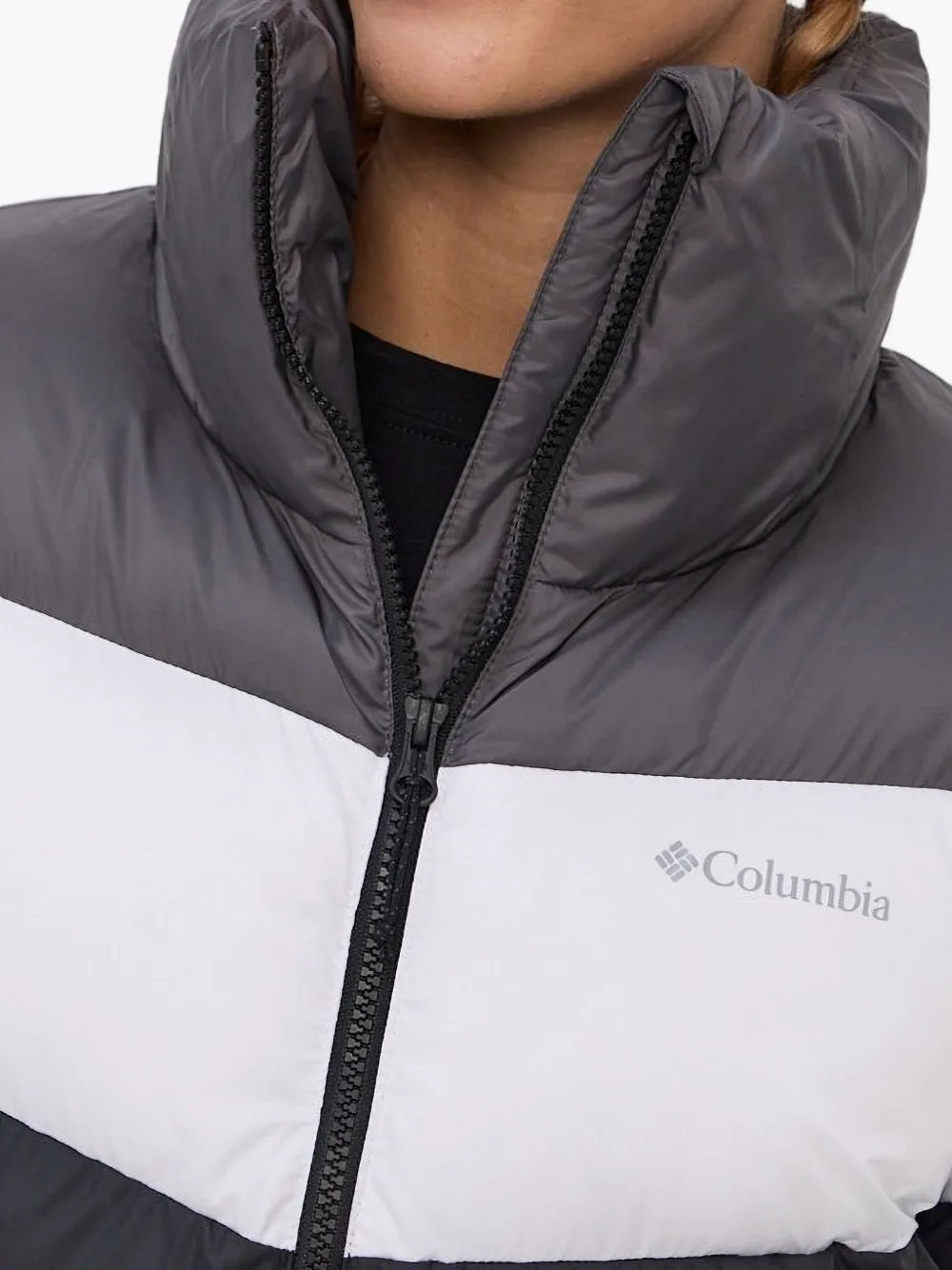 Columbia Donsjack met colourblocking Zwart