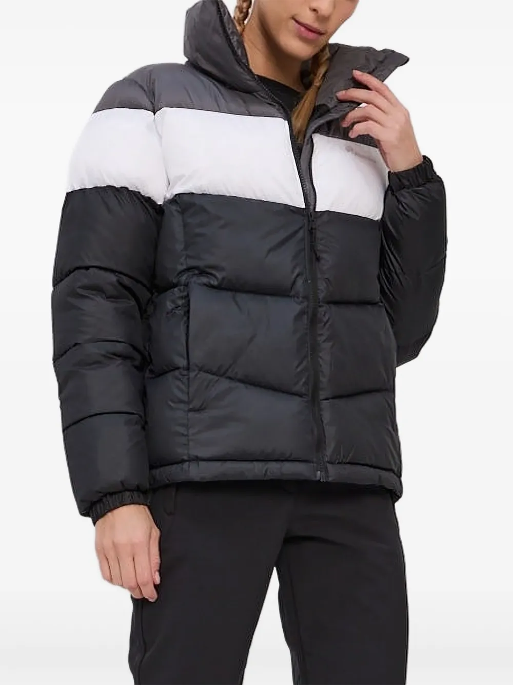 Columbia colour-block puffer jacket Zwart