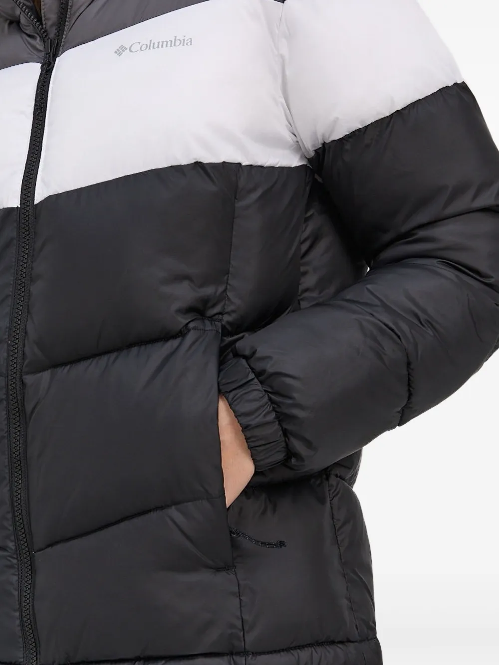 Columbia Donsjack met colourblocking Zwart