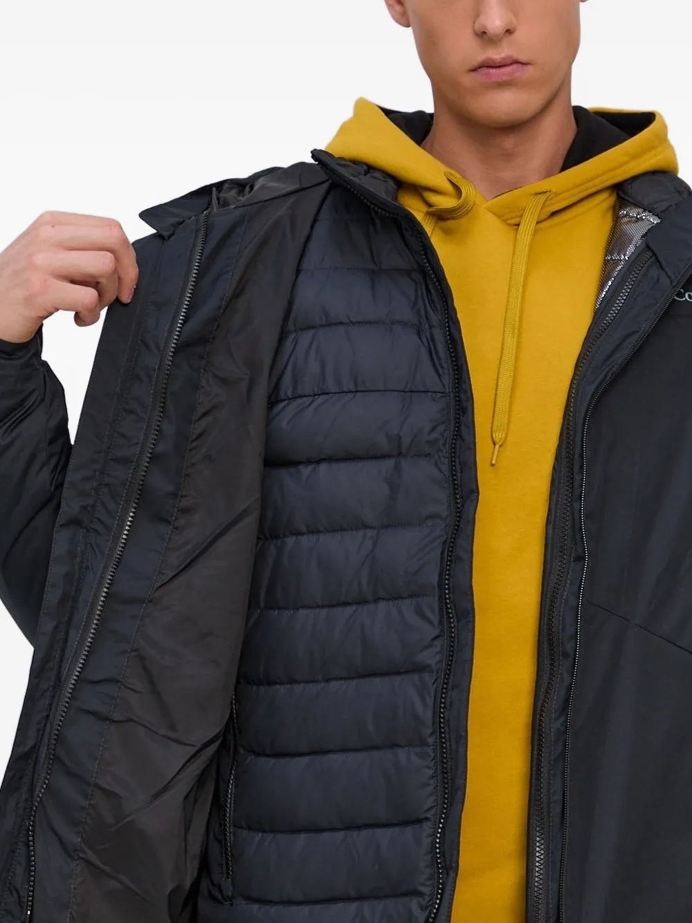 Columbia quilted double-layered hooded jacket Blauw