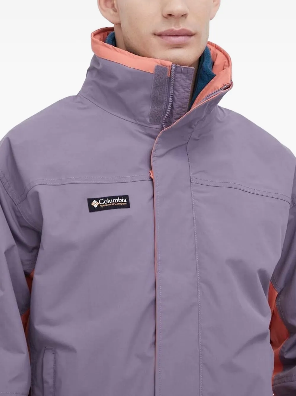 Columbia two-tone panelled jacket Paars
