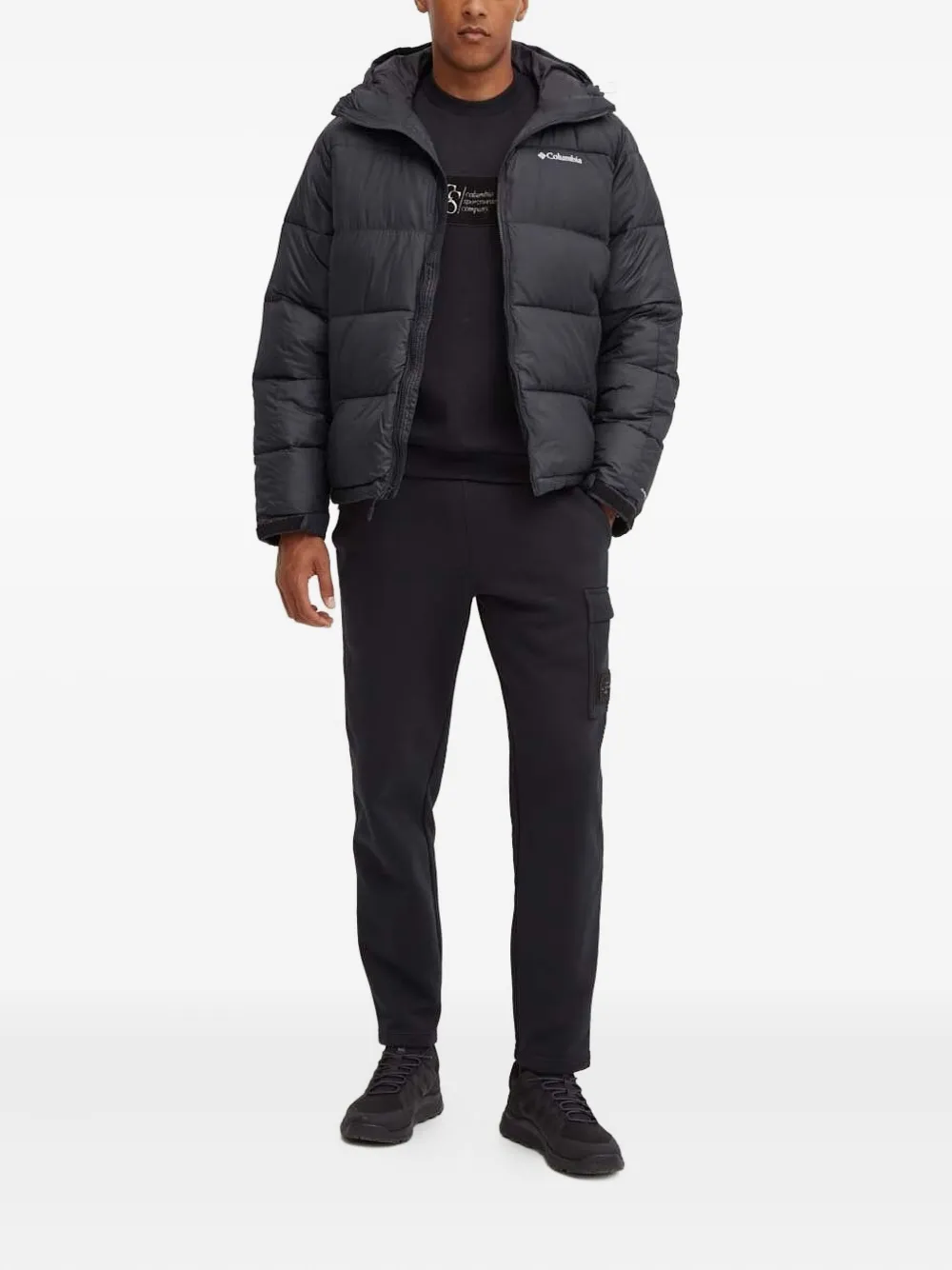 Columbia Mens Black Brand-embroidered Funnel-neck Regular-fit Shell Jacket In Black