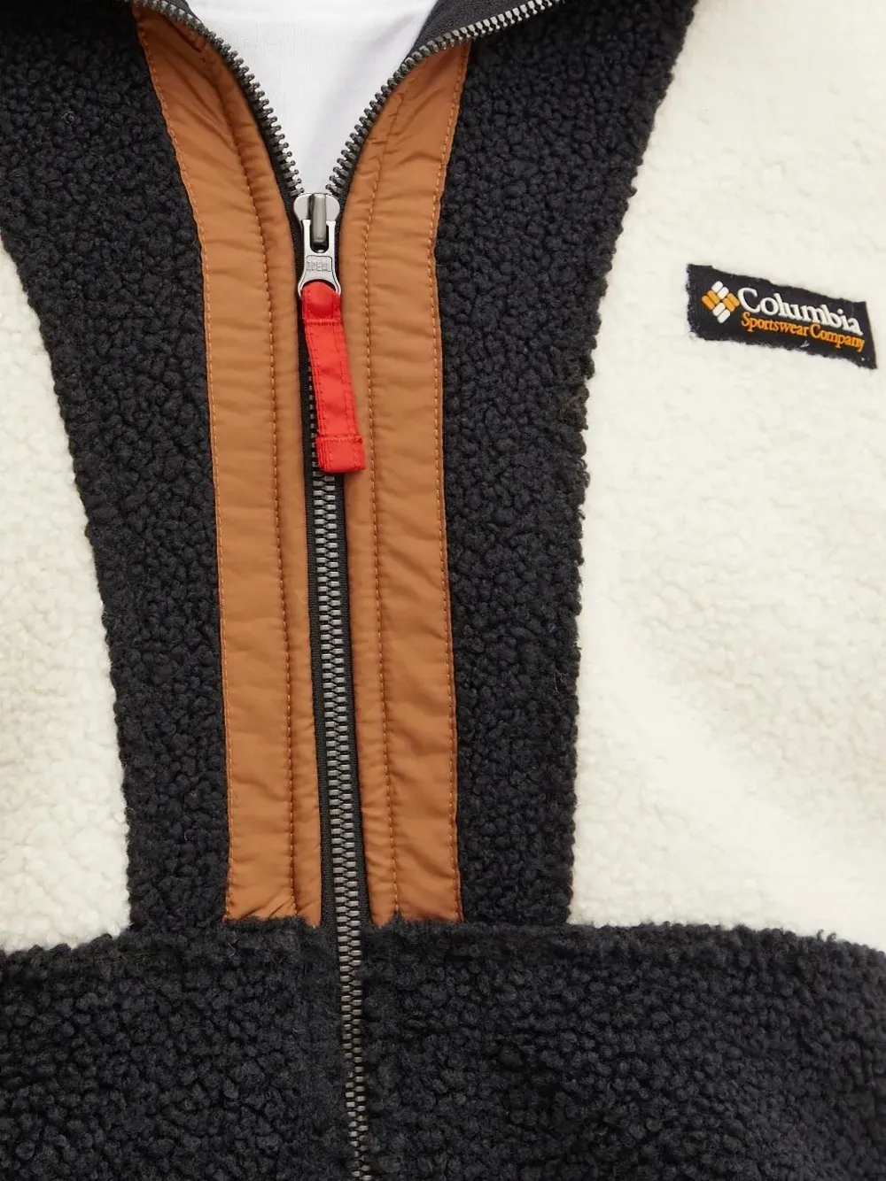 Columbia Tweekleurig fleece jack met capuchon Beige