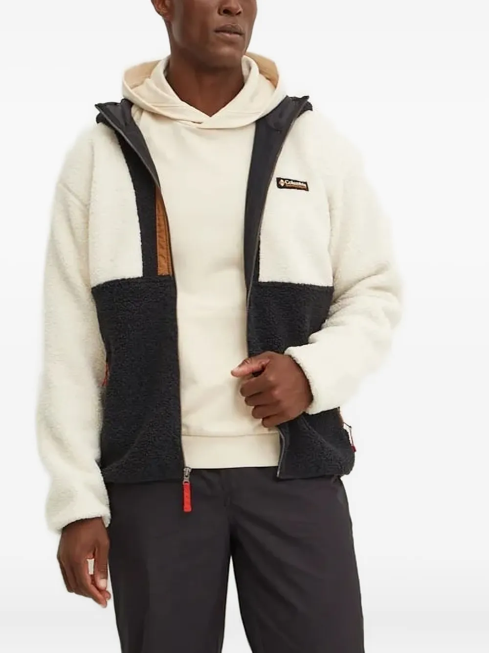 Columbia Tweekleurig fleece jack met capuchon Beige