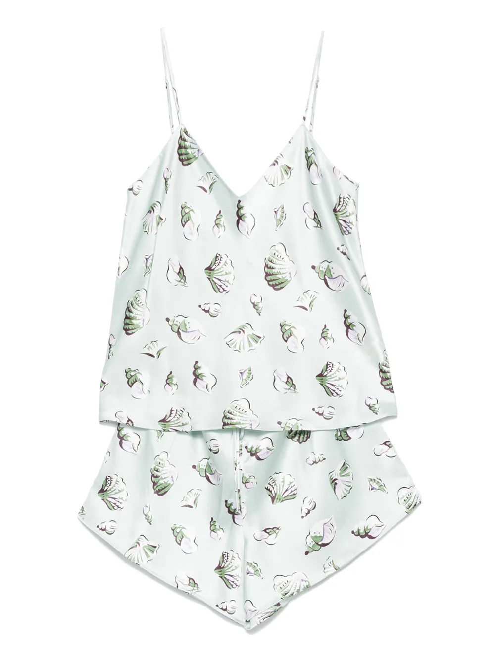 shell-print silk shorts