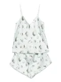 Olivia von Halle shell-print silk shorts - Green