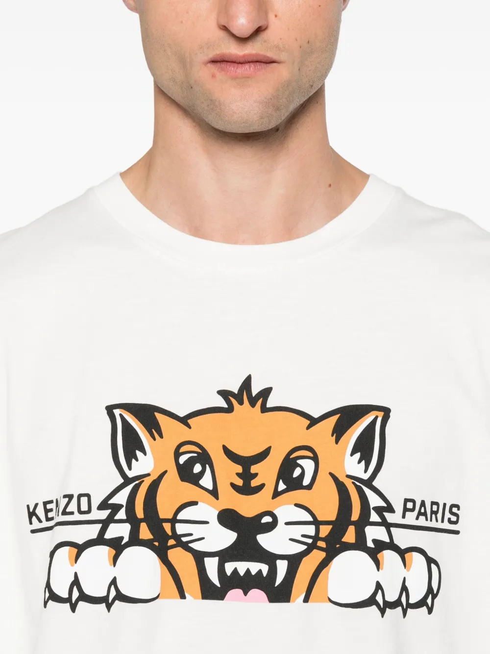 Kenzo Happy Tiger cotton T-shirt Wit