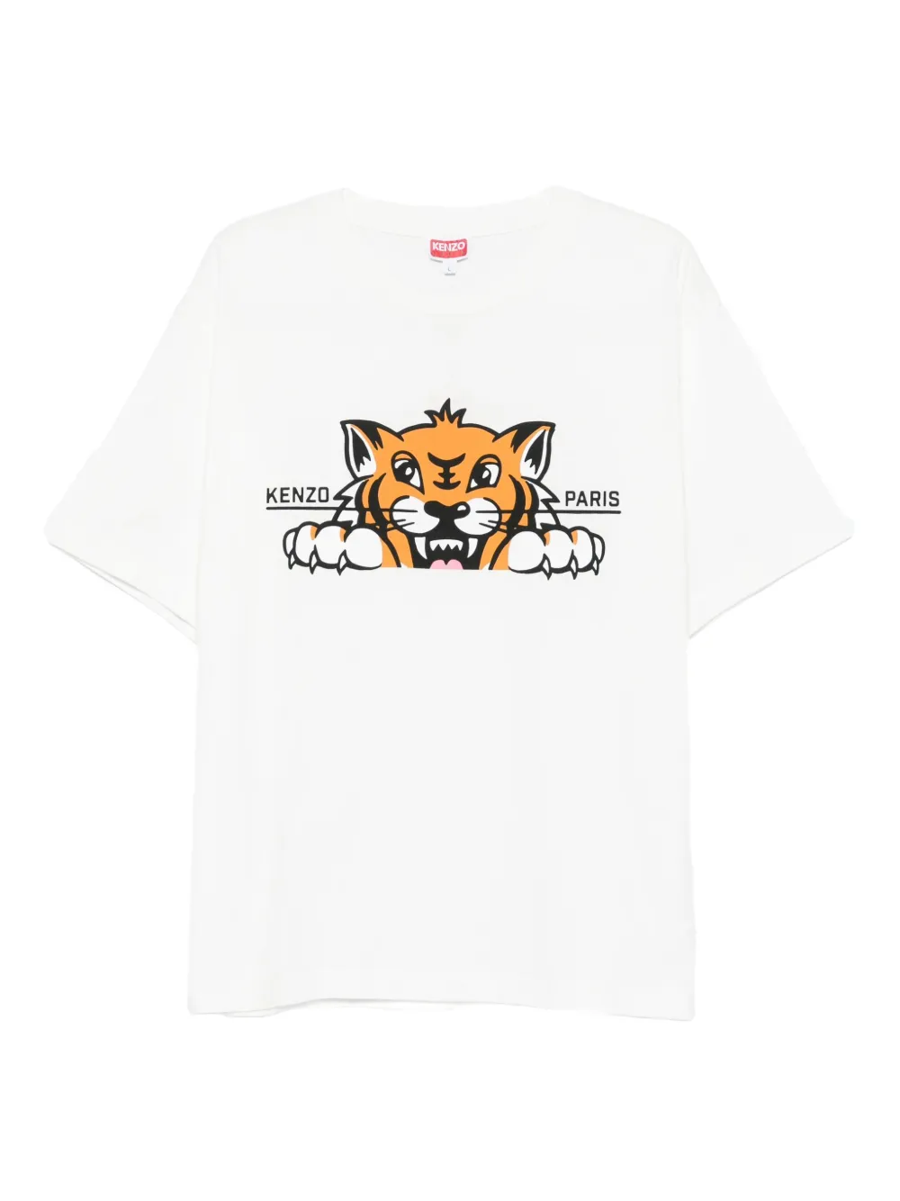 Kenzo Happy Tiger cotton T-shirt Wit