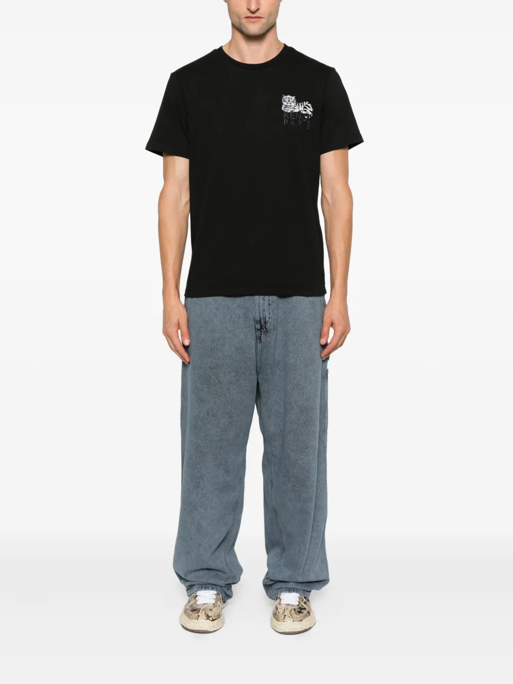 Kenzo Happy Tiger cotton T-shirt Zwart