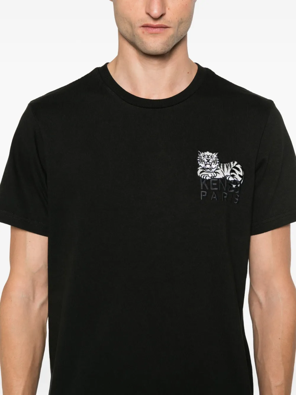 Kenzo Happy Tiger cotton T-shirt Zwart