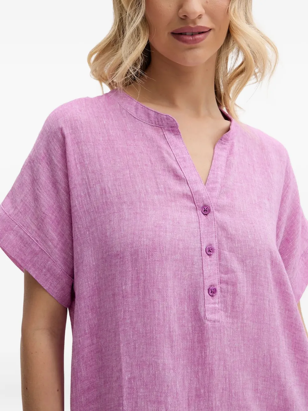 DKNY Nachjapon met korte mouwen en knopen Paars