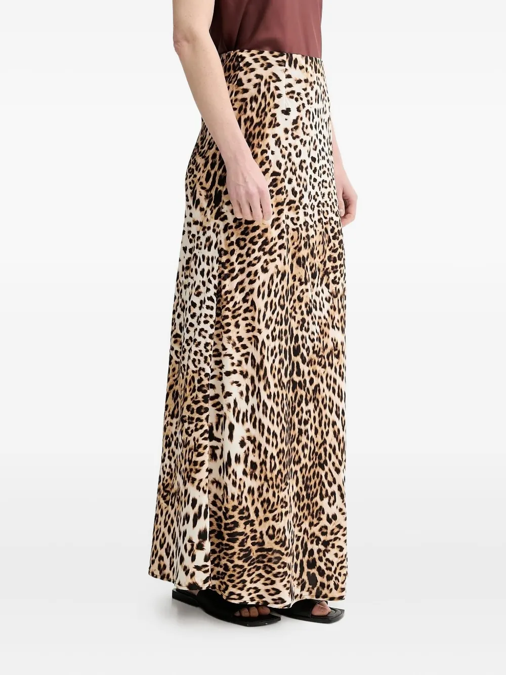 Gestuz Straight midi-rok met luipaardprint Bruin