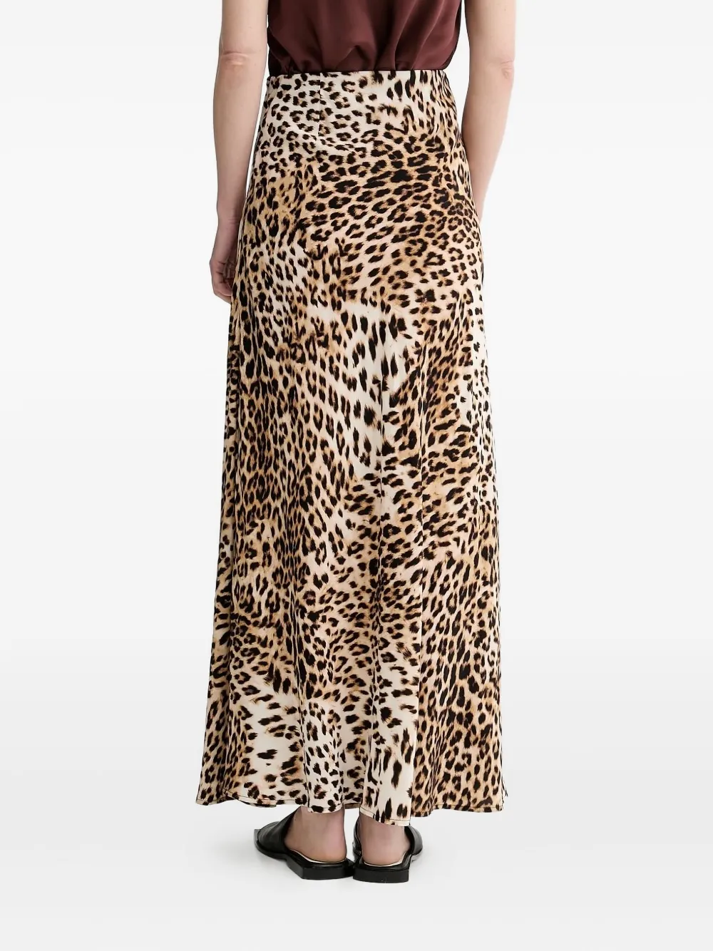 Gestuz Straight midi-rok met luipaardprint Bruin