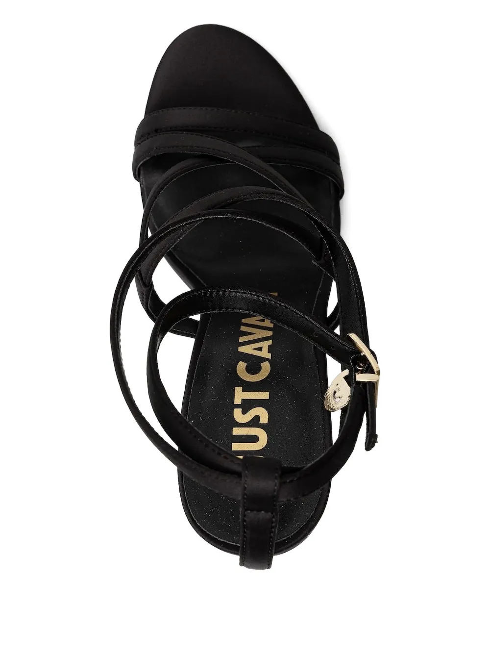 Just Cavalli Lady J ankle-strap satin sandals Black