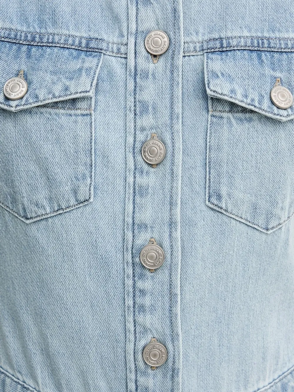 DKNY button-front denim dress Blauw