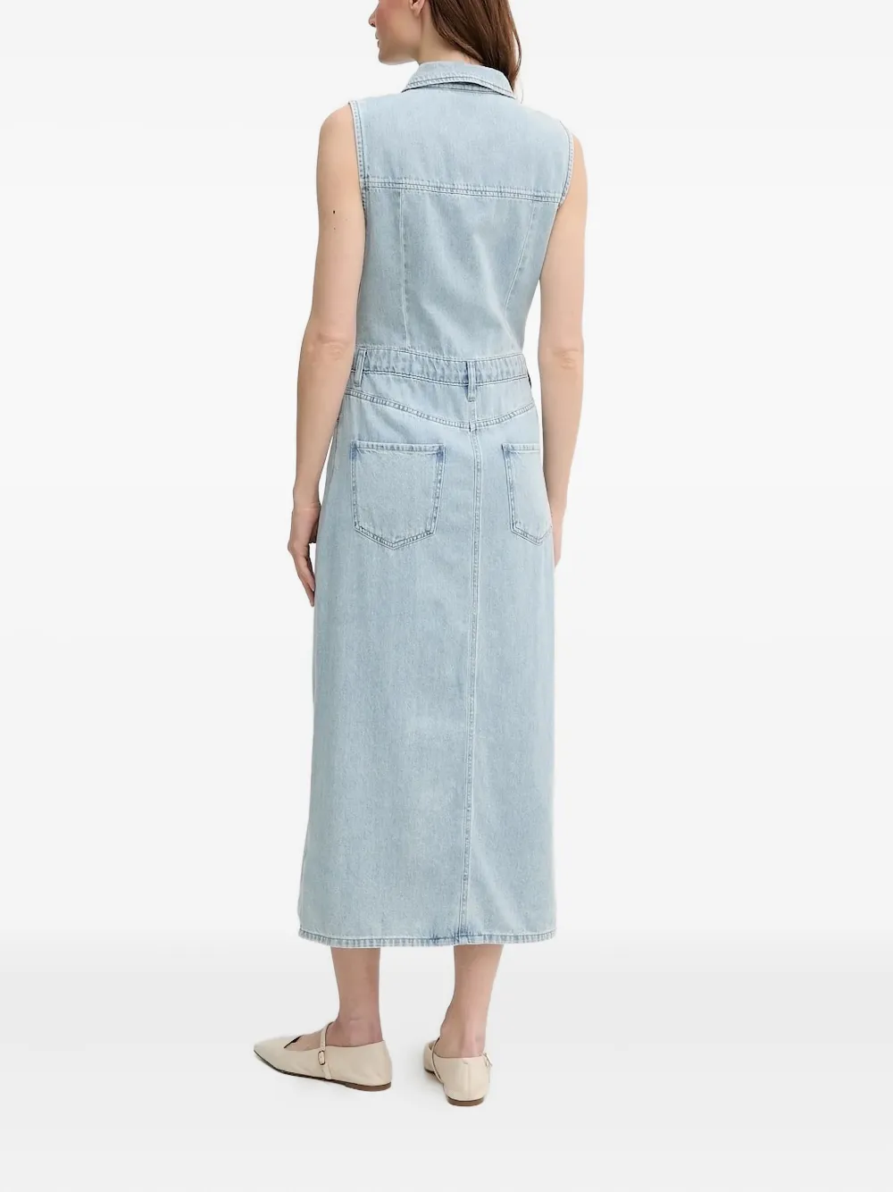 DKNY button-front denim dress Blauw