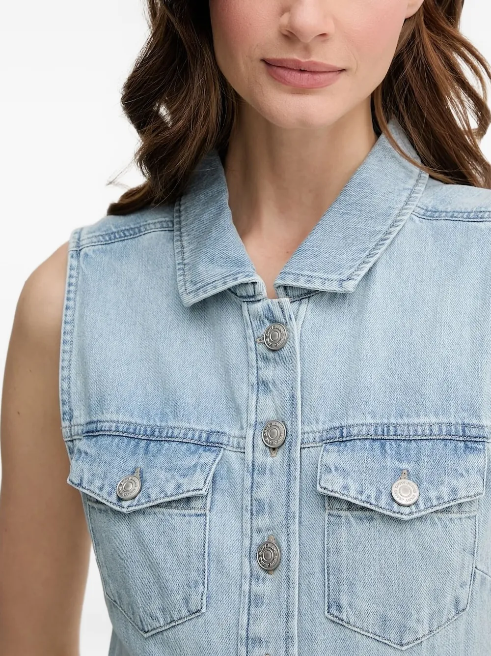 DKNY button-front denim dress Blauw