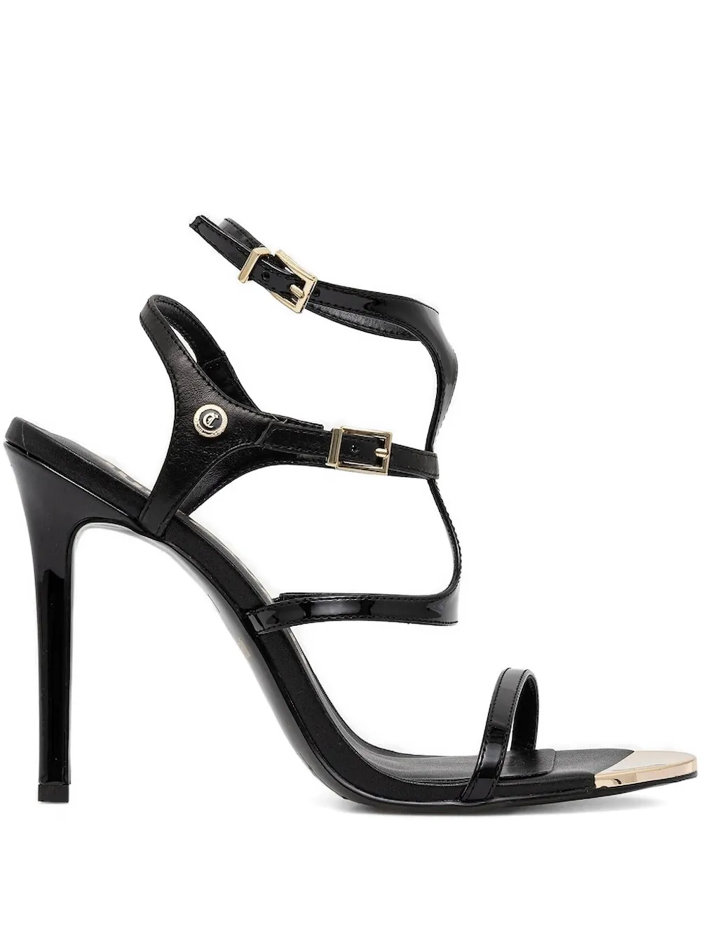 Just Cavalli leather heeled sandals Black