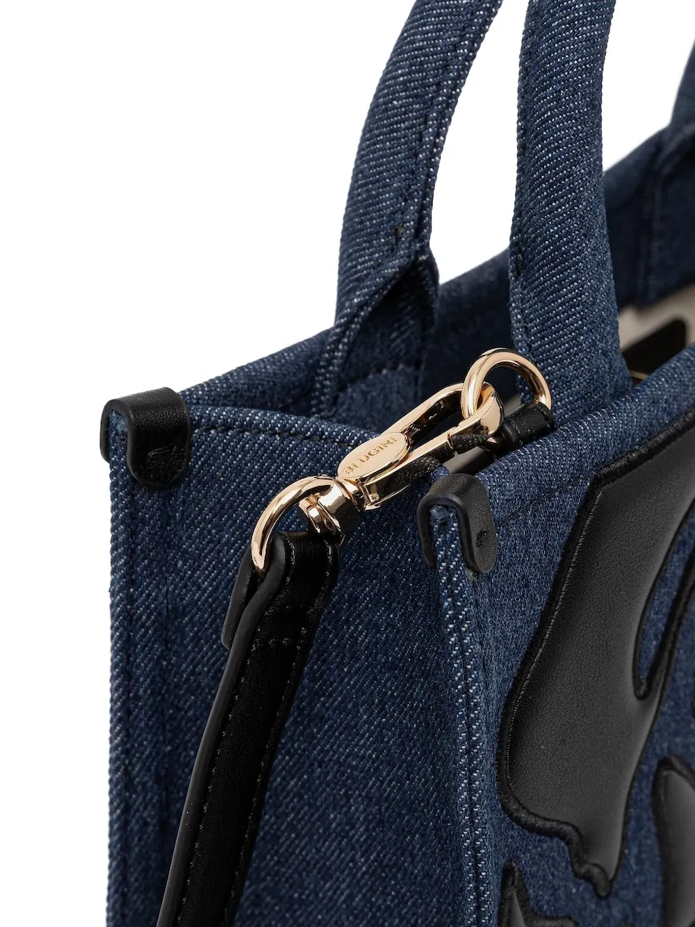 Blugirl Denim shopper met roos-applicatie Blauw