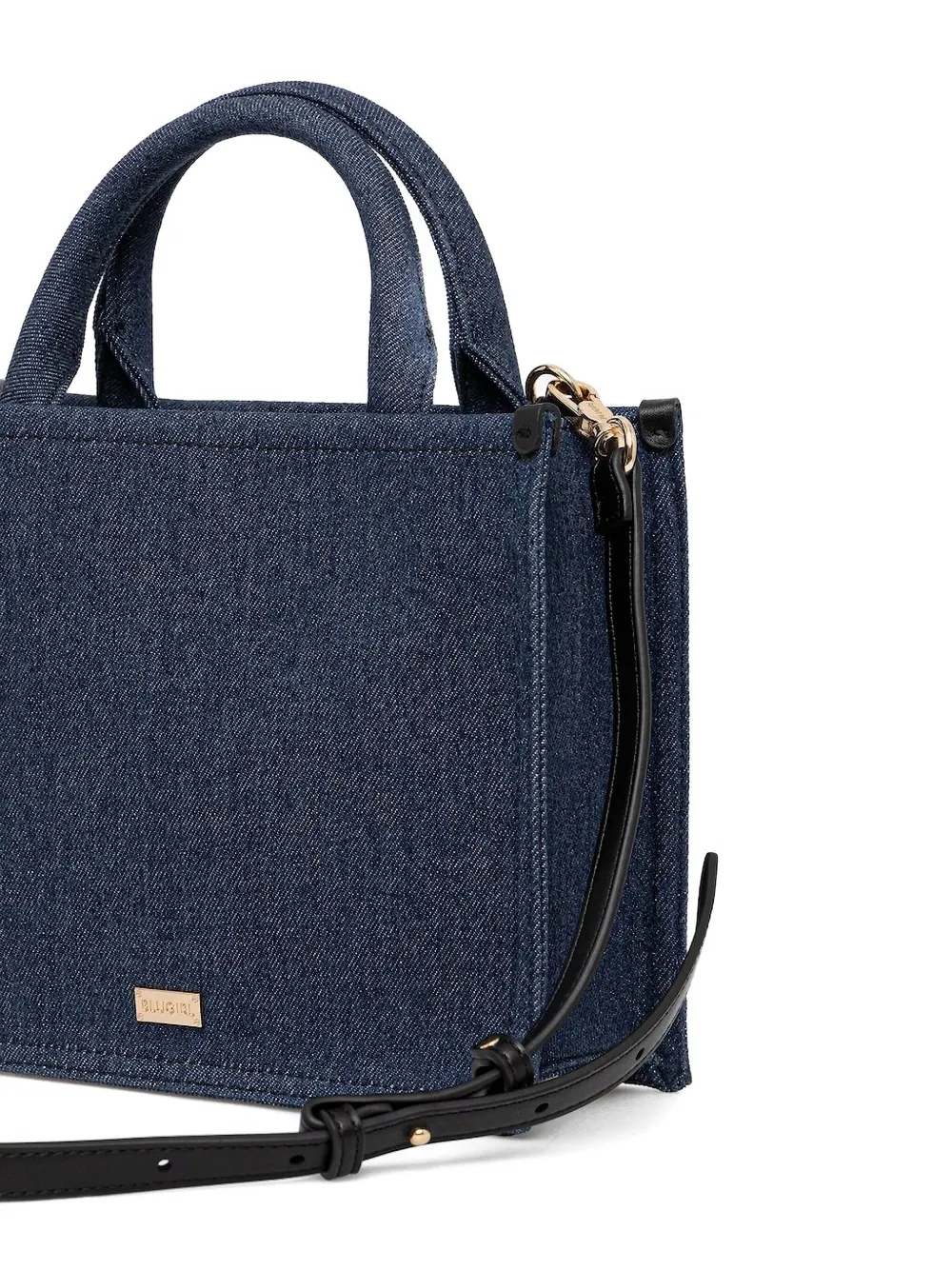 Blugirl Denim shopper met roos-applicatie - Blauw