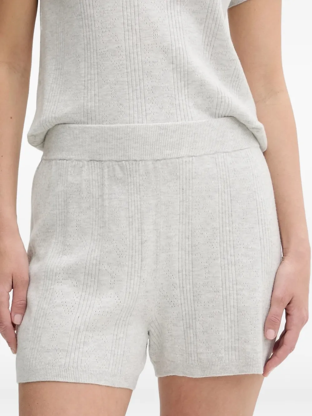 DKNY Geribbelde pyjama met diepe ronde hals Grijs