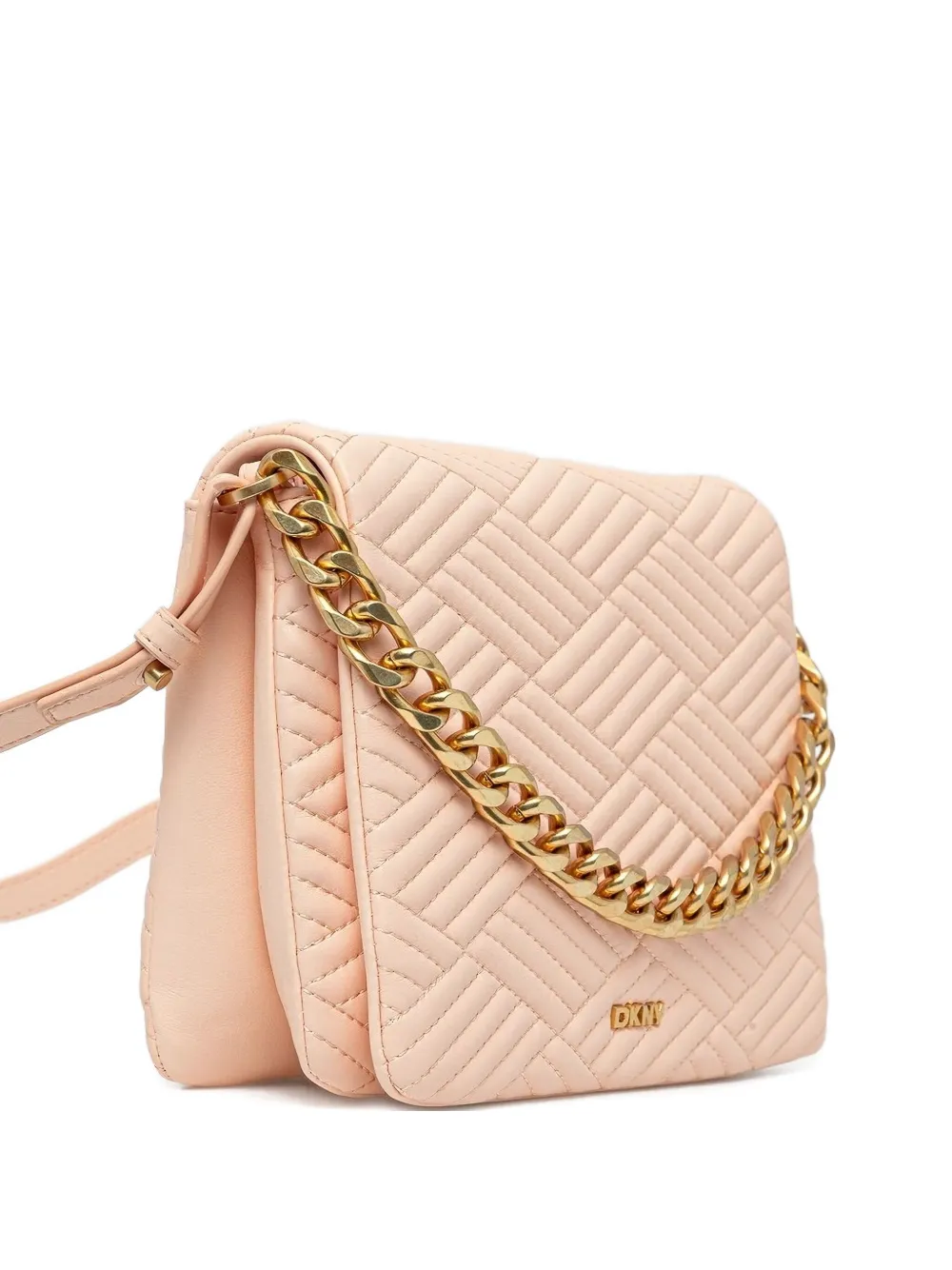 DKNY quilted chain-link leather cross body bag - ピンク DKNY quilted chain-link leather cross body bag - ピンク