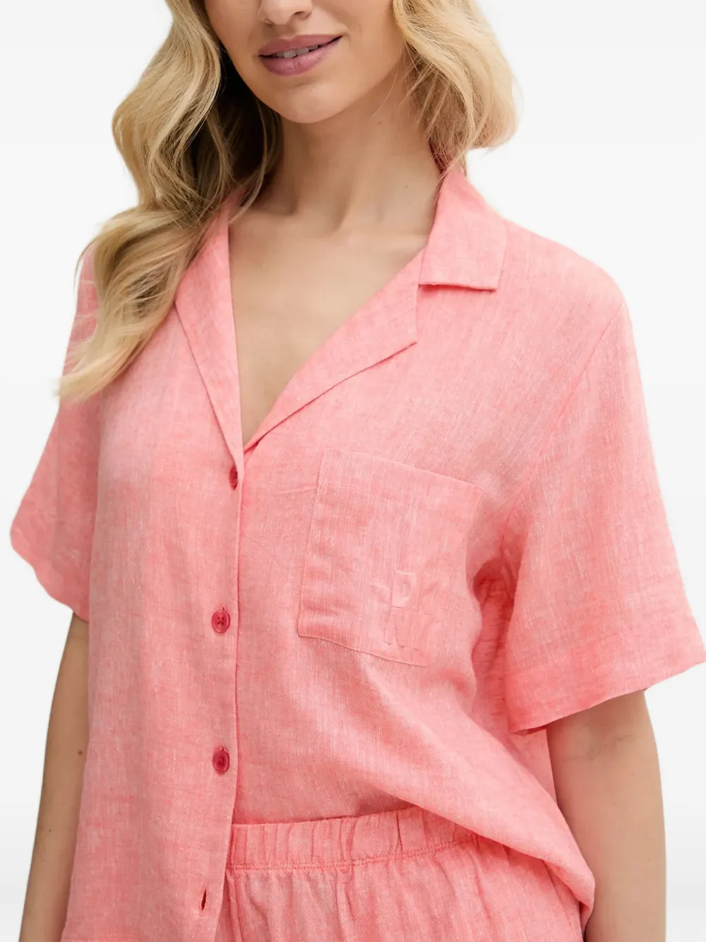 DKNY Pyjama met geborduurde zak Roze