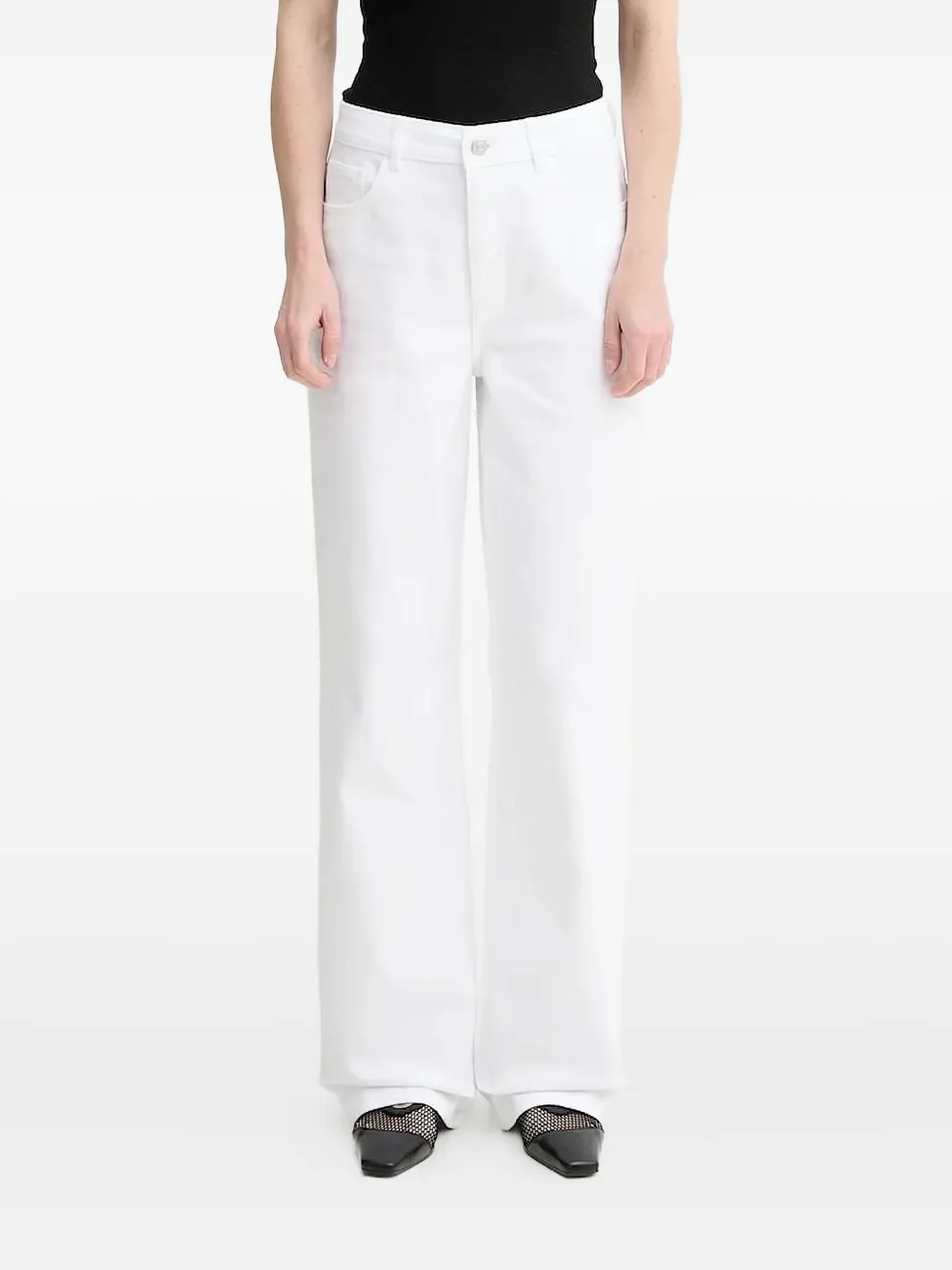 Gestuz Logo-patch Jeans In White