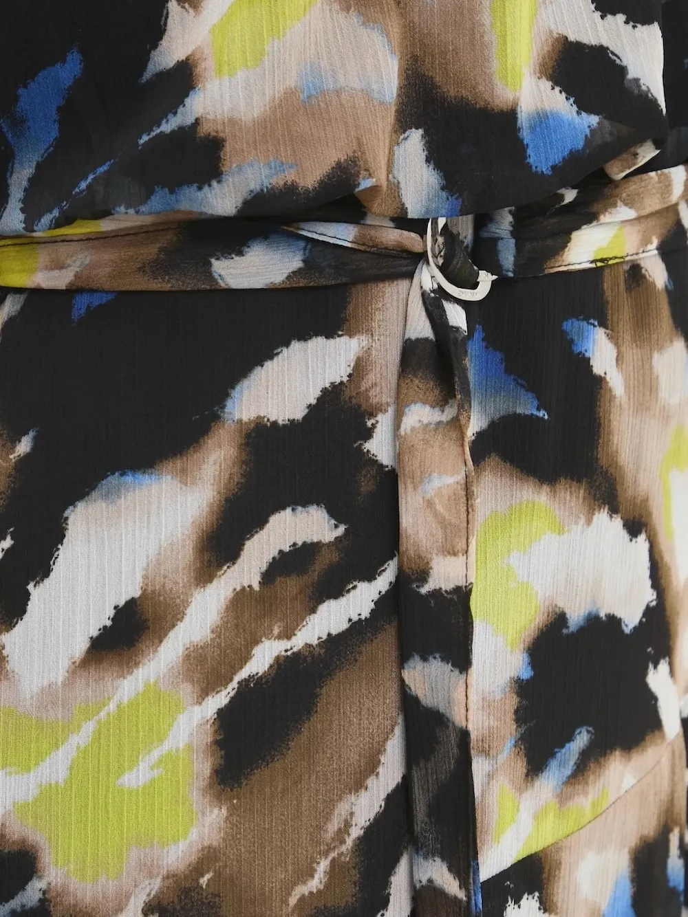 DKNY high-neck abstract-print dress Zwart