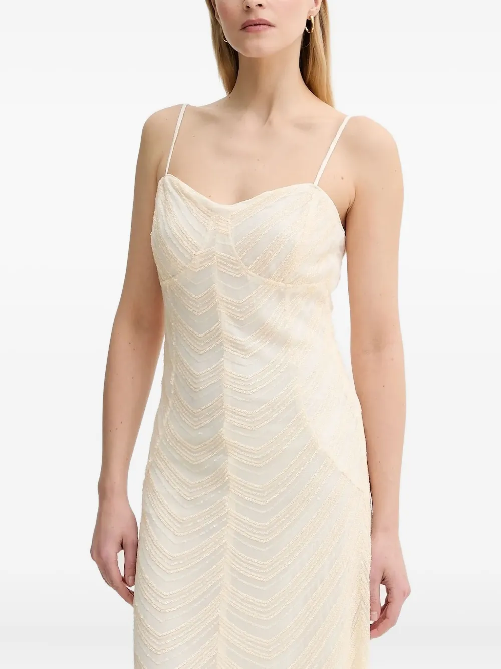 Gestuz Glira verfraaide maxi-jurk Beige