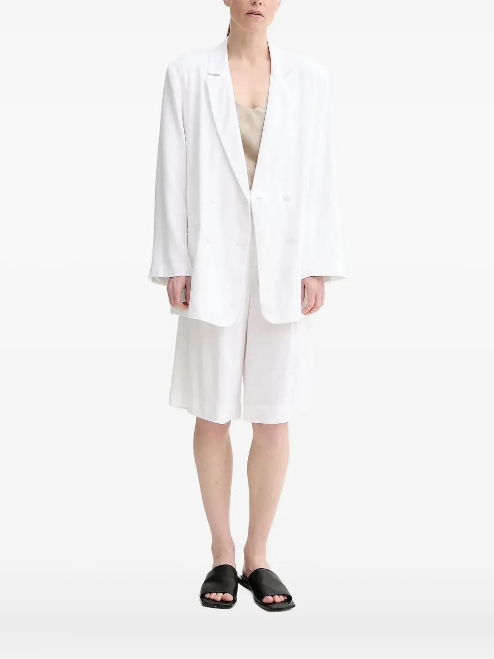 Gestuz Double-breasted Blazer In White