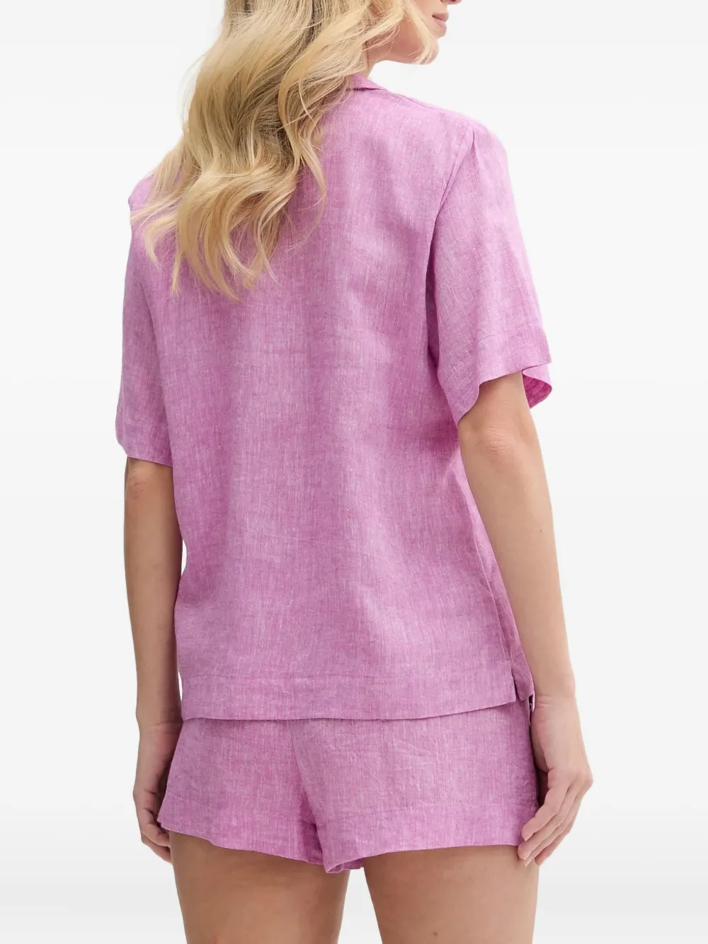 DKNY embroidered linen-blend shorts pyjama set | Pyjama Sets | Image 2