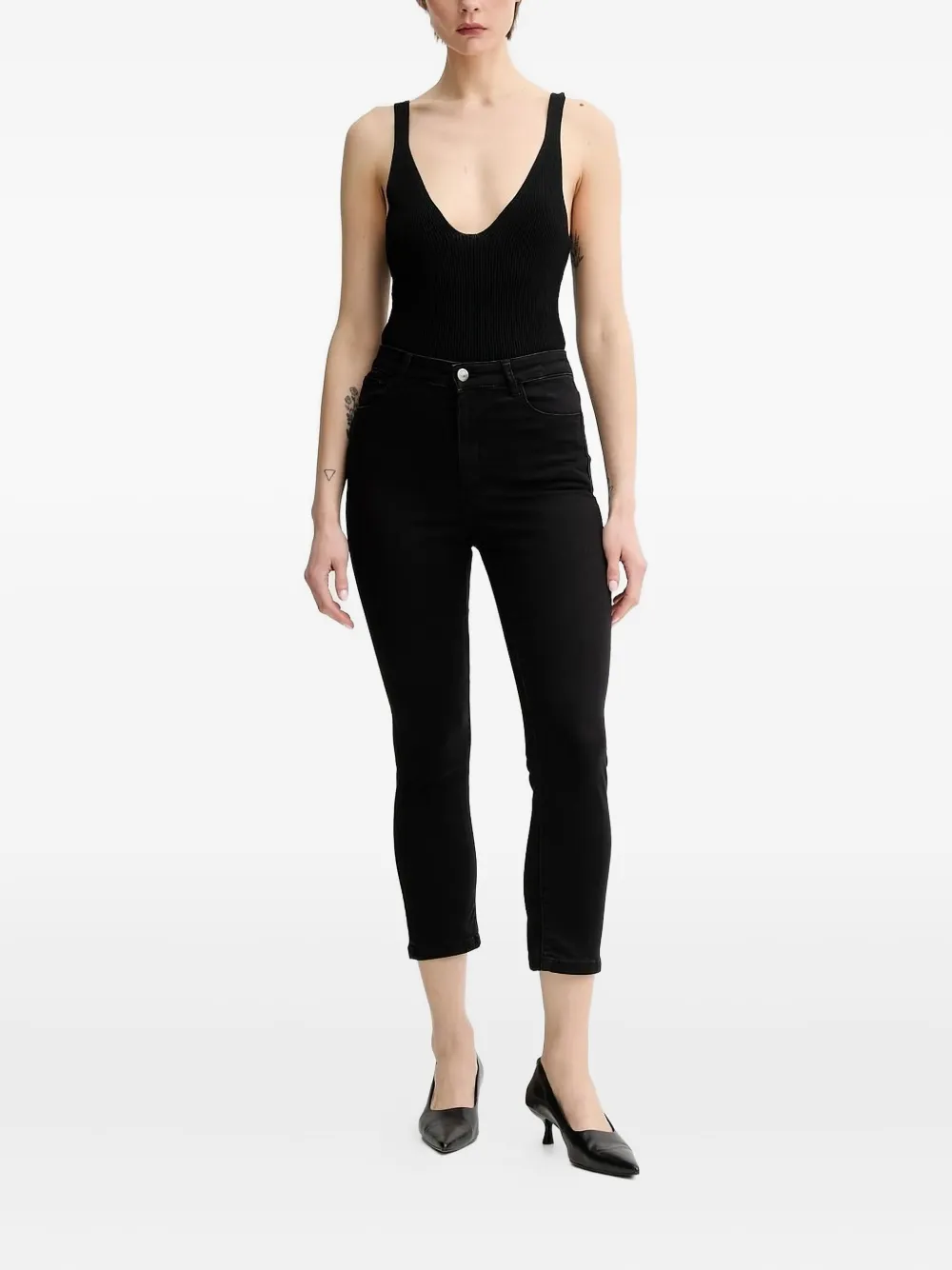 Gestuz GZemily cropped jeans Zwart