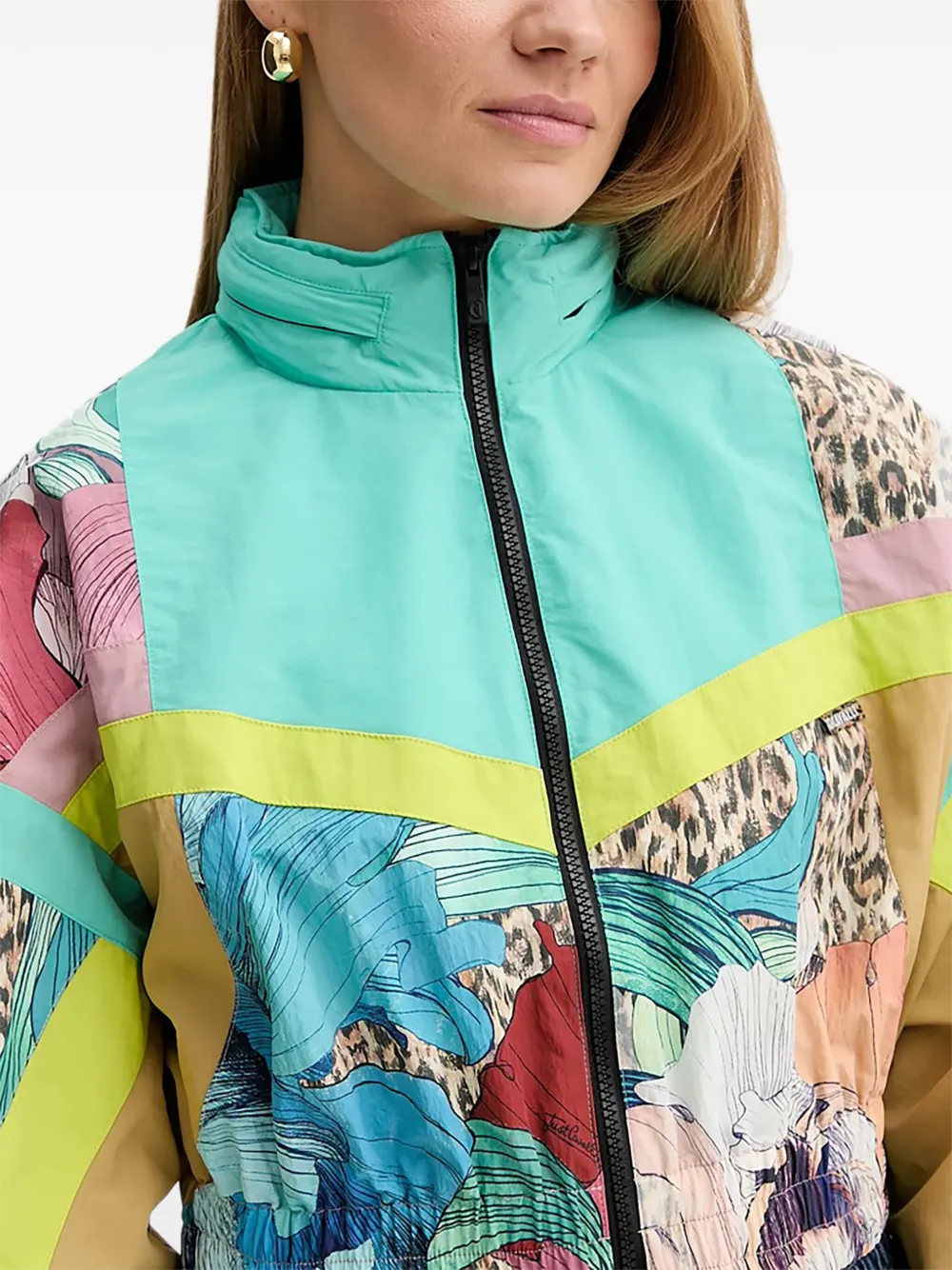 Just Cavalli Floral-print Jacket In Multi