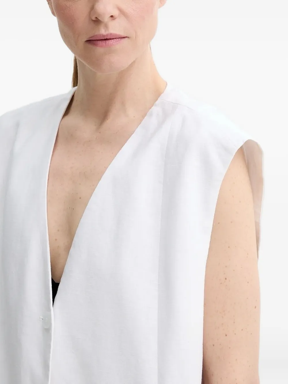 Gestuz Button-fastening Sleeveless Waistcoat In White