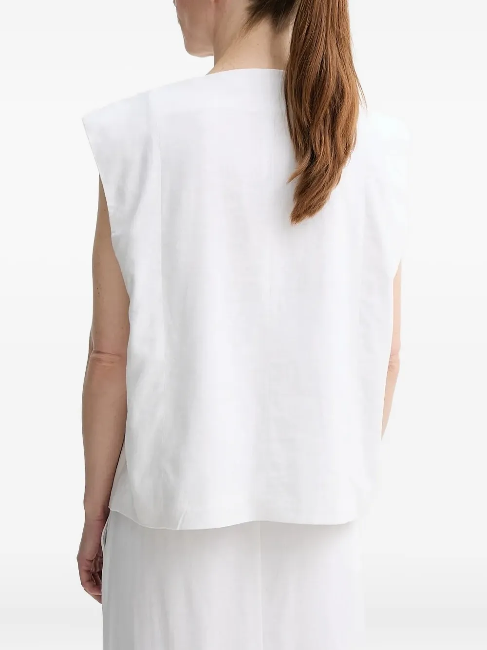 Gestuz Button-fastening Sleeveless Waistcoat In White